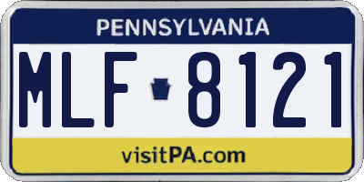 PA license plate MLF8121