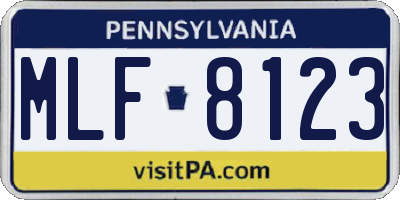 PA license plate MLF8123