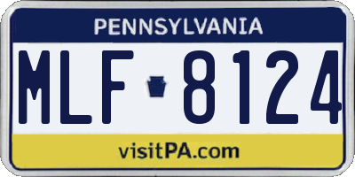 PA license plate MLF8124