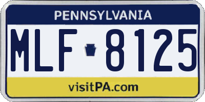 PA license plate MLF8125