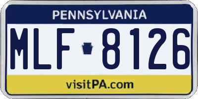 PA license plate MLF8126