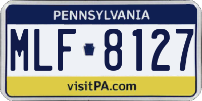 PA license plate MLF8127