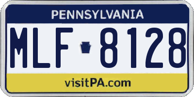 PA license plate MLF8128