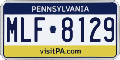 PA license plate MLF8129
