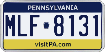 PA license plate MLF8131