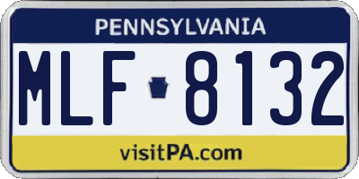 PA license plate MLF8132