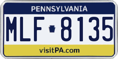 PA license plate MLF8135