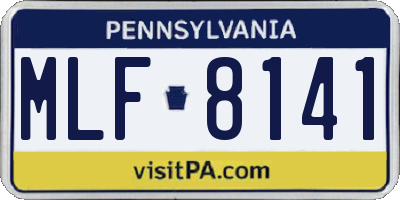 PA license plate MLF8141