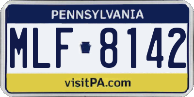 PA license plate MLF8142