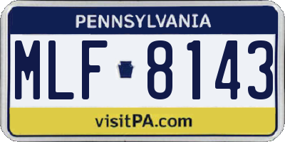 PA license plate MLF8143