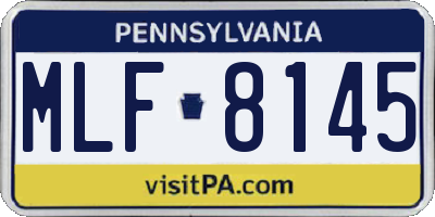 PA license plate MLF8145