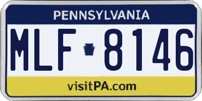 PA license plate MLF8146