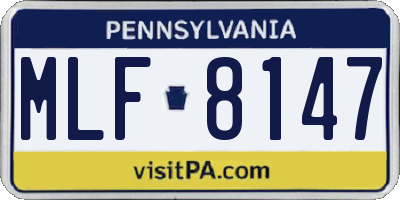 PA license plate MLF8147