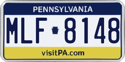PA license plate MLF8148