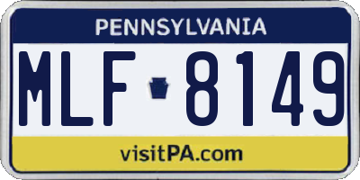 PA license plate MLF8149