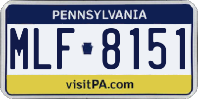 PA license plate MLF8151