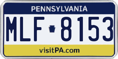 PA license plate MLF8153