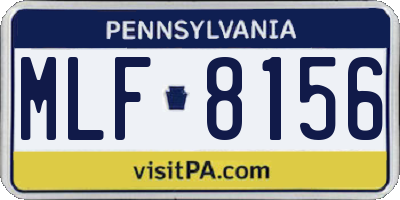 PA license plate MLF8156
