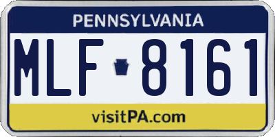 PA license plate MLF8161