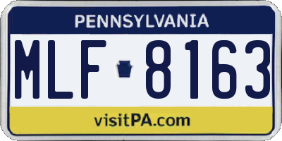 PA license plate MLF8163