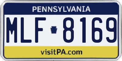 PA license plate MLF8169