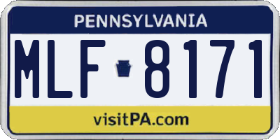 PA license plate MLF8171