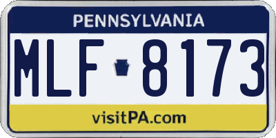 PA license plate MLF8173