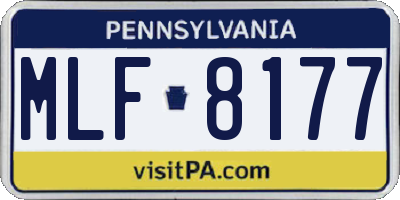 PA license plate MLF8177