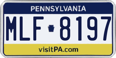 PA license plate MLF8197