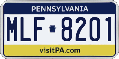 PA license plate MLF8201