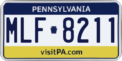 PA license plate MLF8211