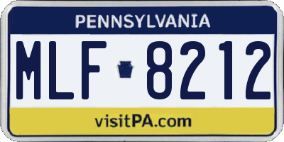 PA license plate MLF8212