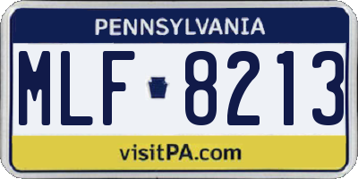 PA license plate MLF8213