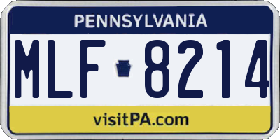 PA license plate MLF8214