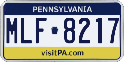 PA license plate MLF8217