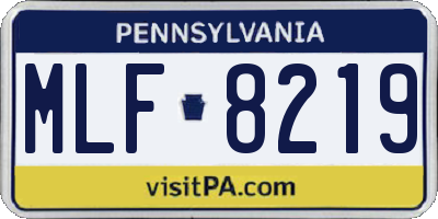 PA license plate MLF8219