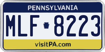 PA license plate MLF8223