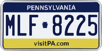 PA license plate MLF8225