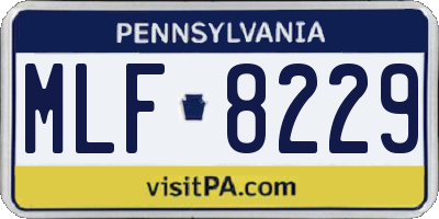 PA license plate MLF8229