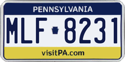 PA license plate MLF8231