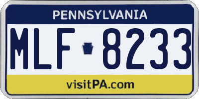 PA license plate MLF8233