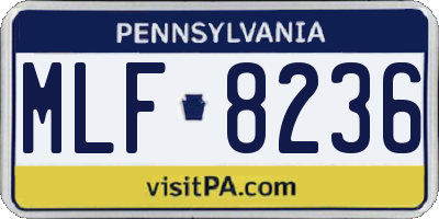 PA license plate MLF8236