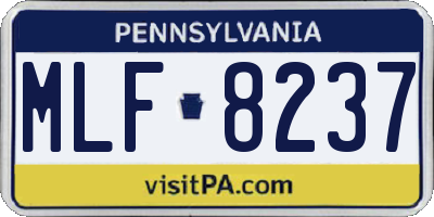 PA license plate MLF8237