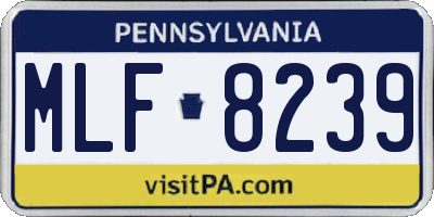 PA license plate MLF8239