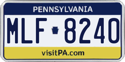 PA license plate MLF8240