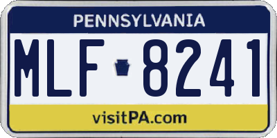 PA license plate MLF8241