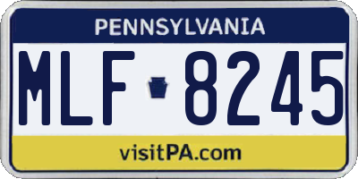 PA license plate MLF8245