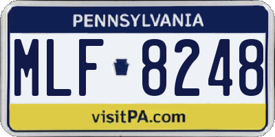 PA license plate MLF8248