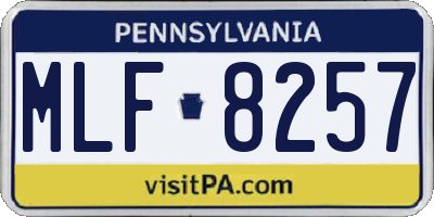PA license plate MLF8257