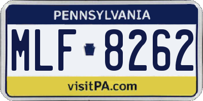 PA license plate MLF8262